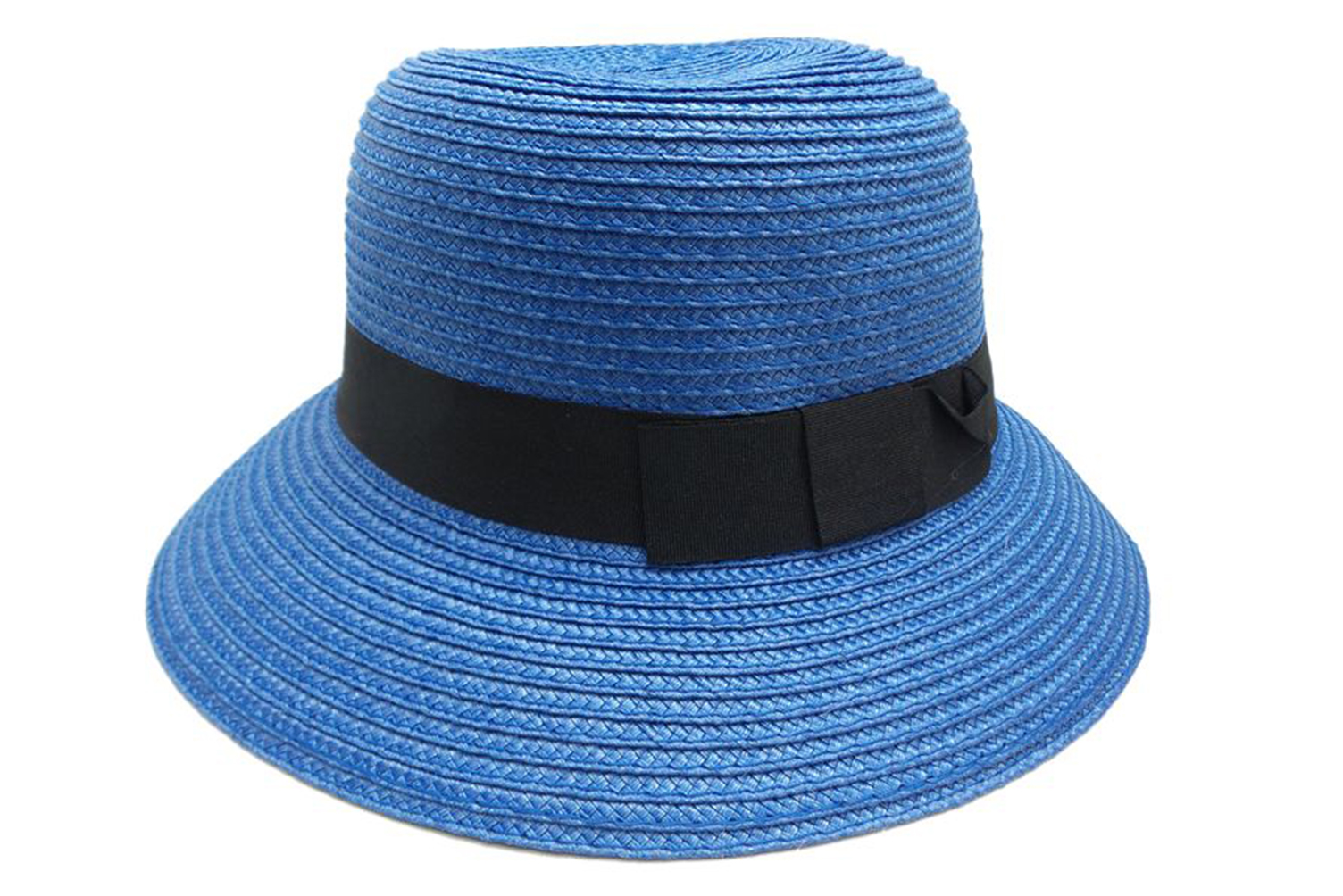 Sombrero capelina de adulto con ala corta y cinta decorativa