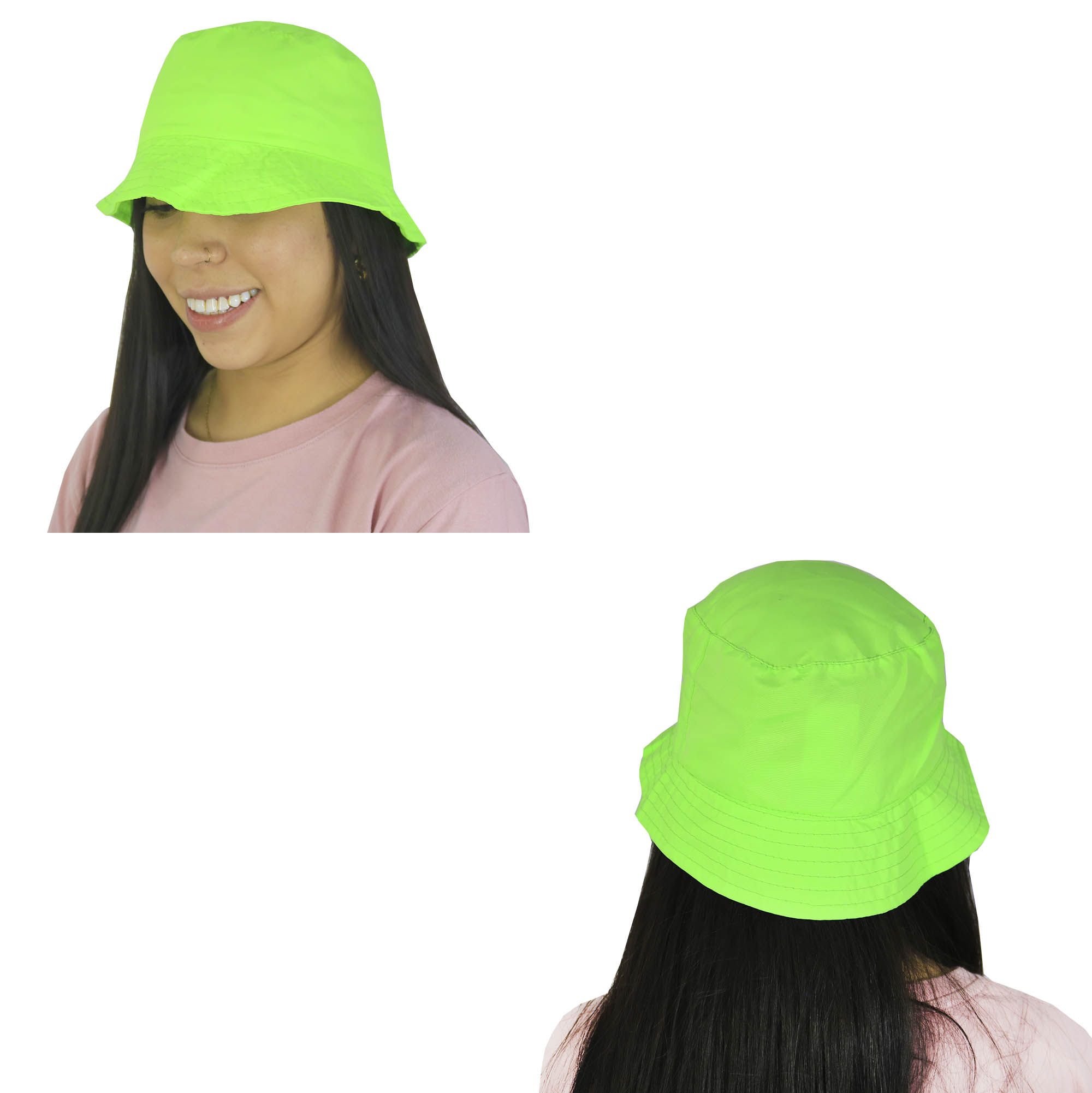 Sombrero piluso de adulto en verde fluo