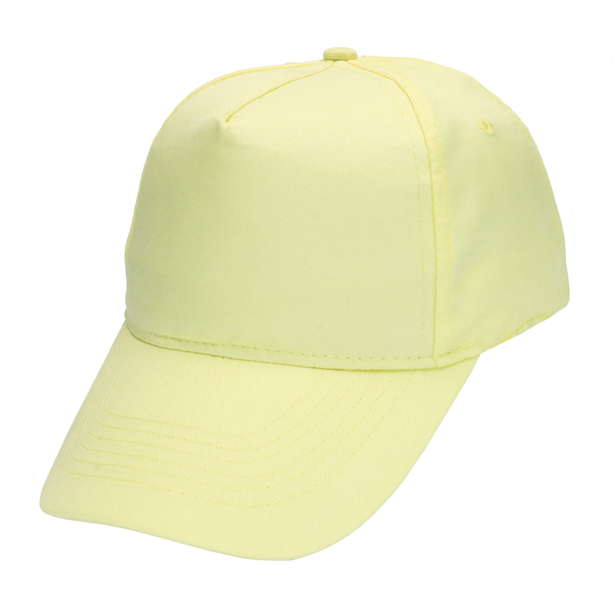 Gorra 5 gajos visera curva amarillo pastel