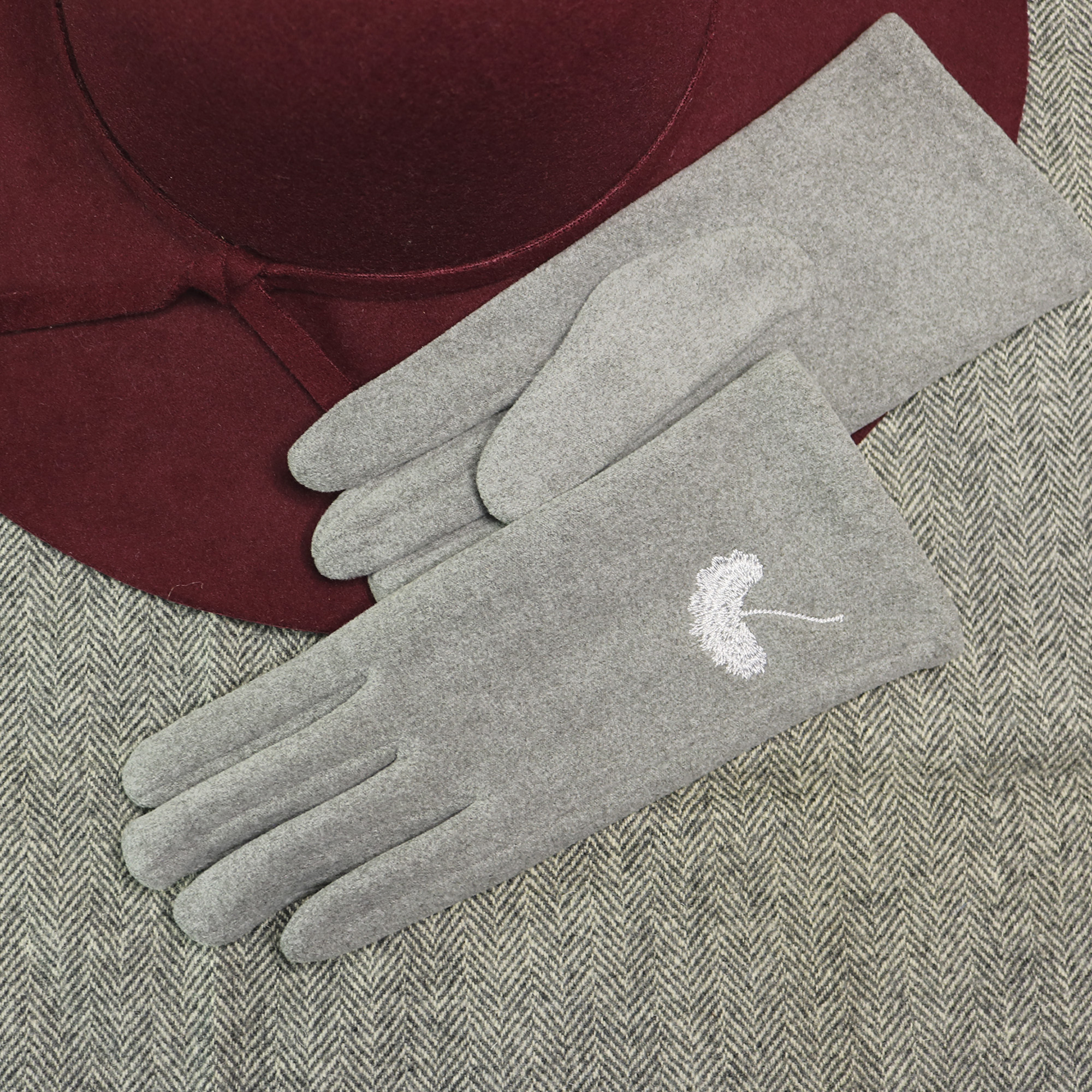 Guantes de jersey para dama gris