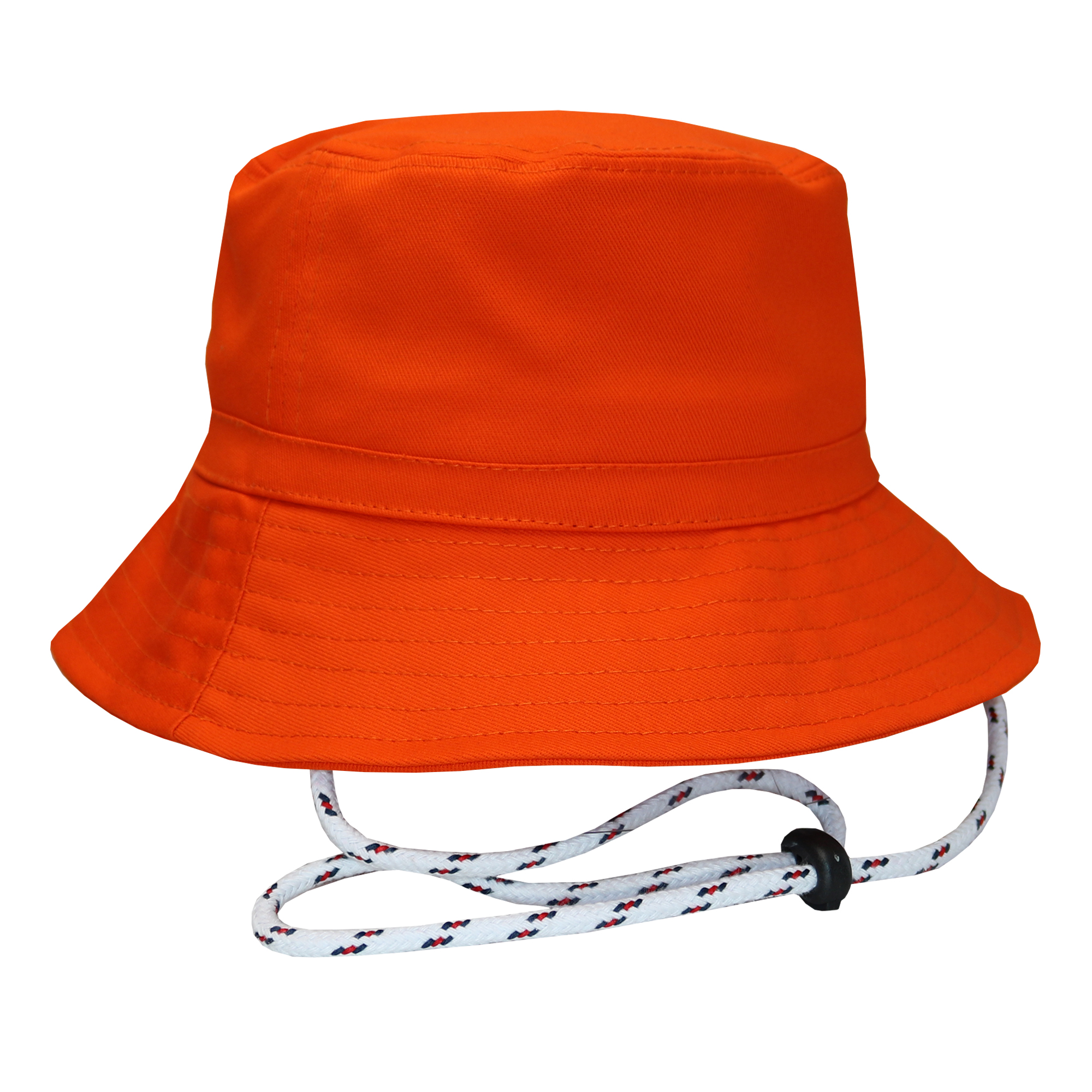 Bucket hat con cordón en gabardina naranja