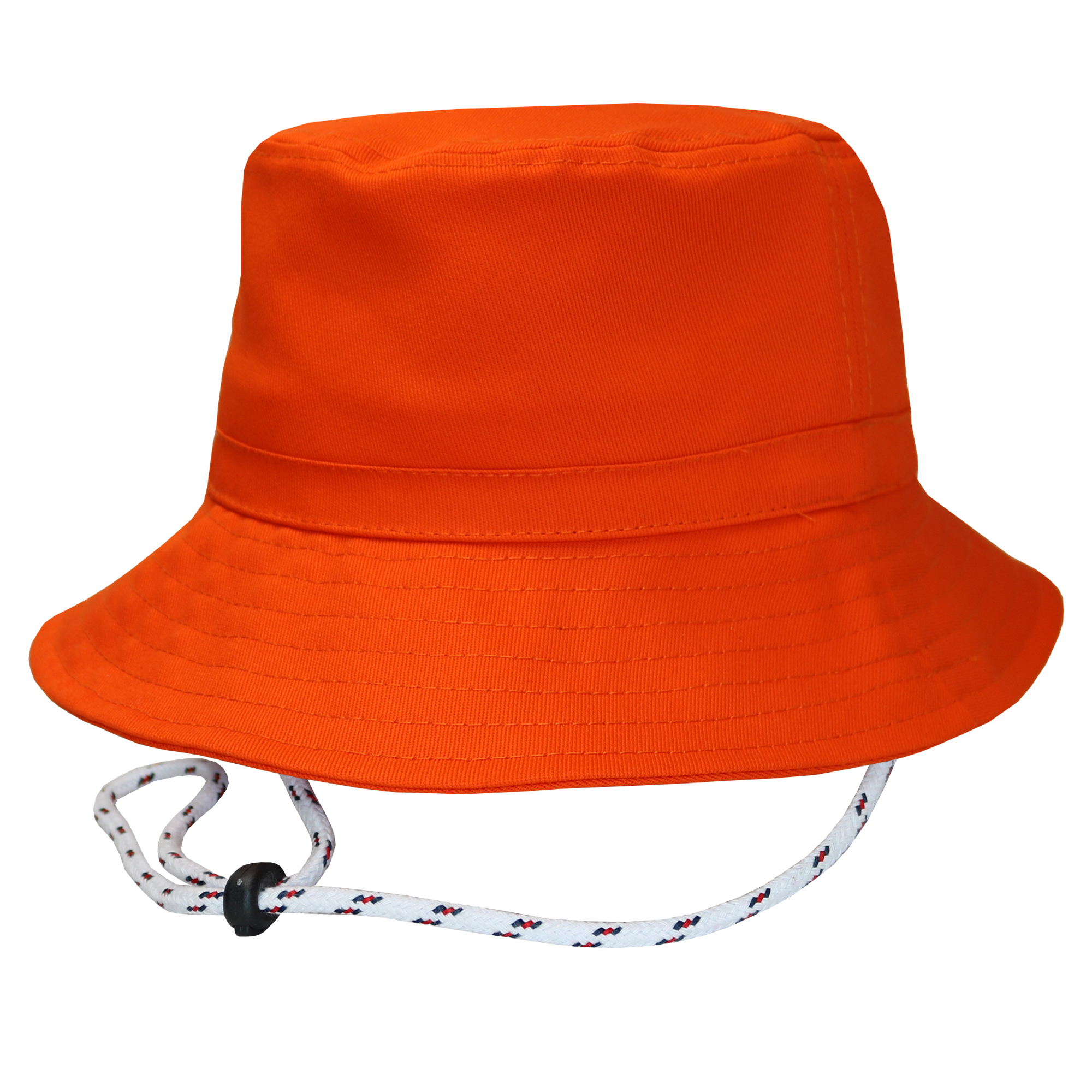 Bucket hat con cordón en gabardina naranja