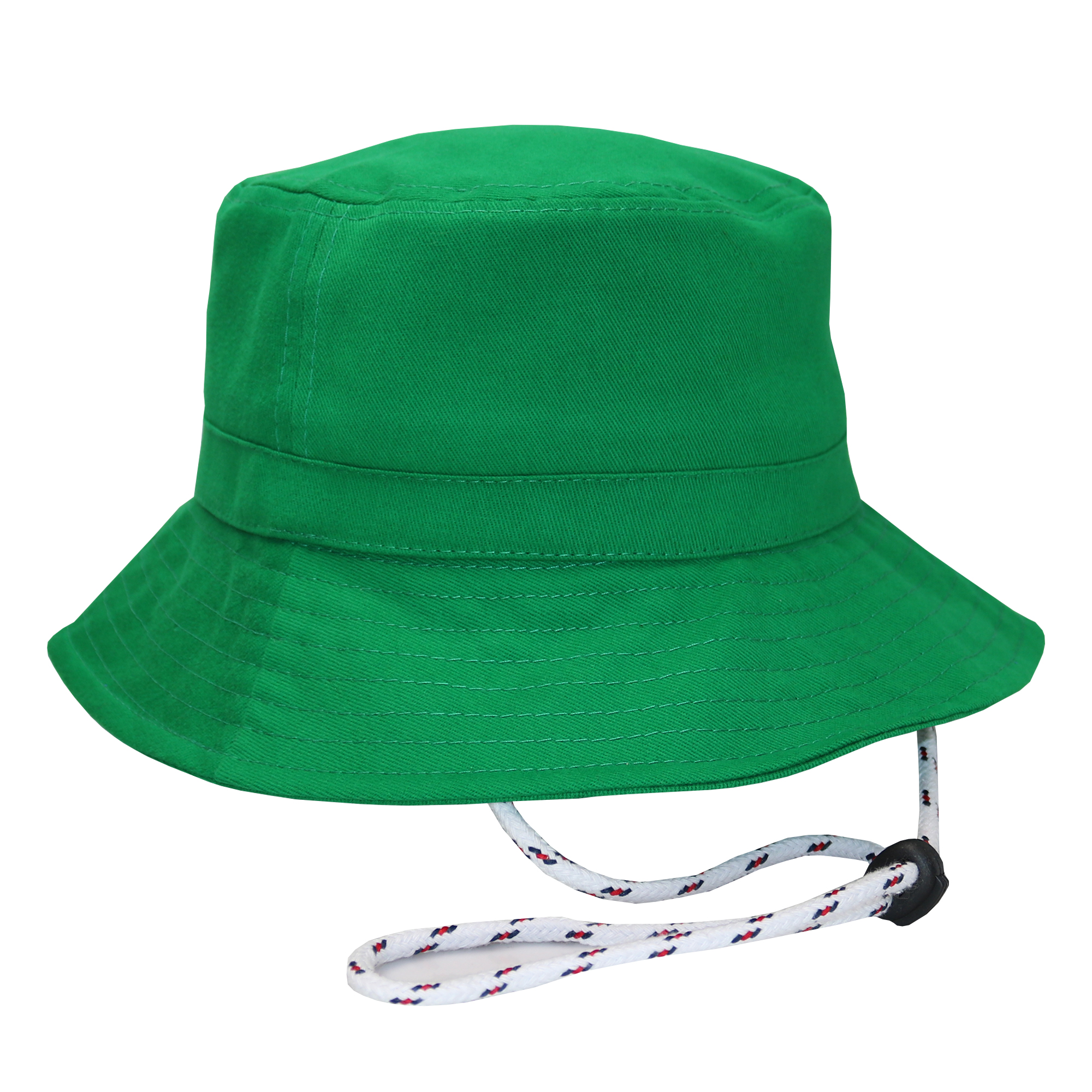 Bucket hat con cordón en gabardina verde