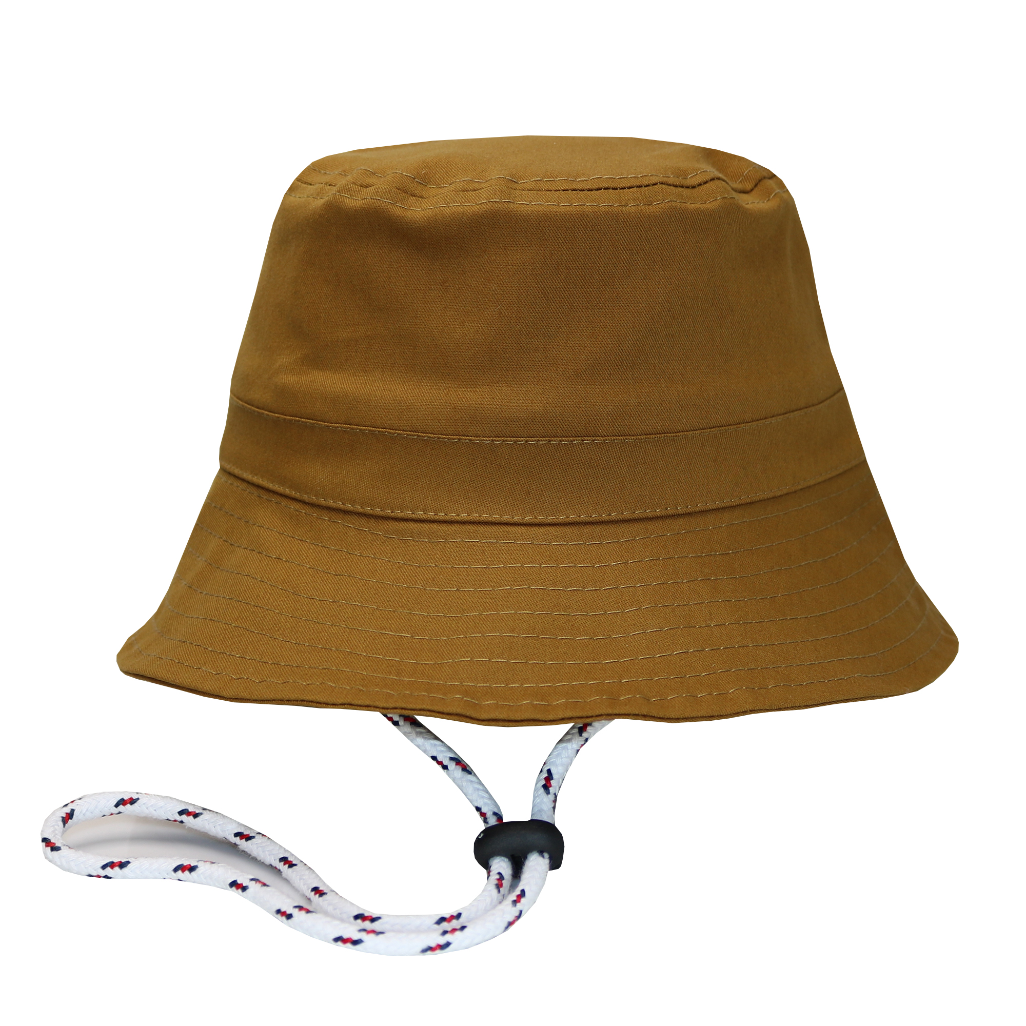 Bucket hat con cordón en gabardina tostado