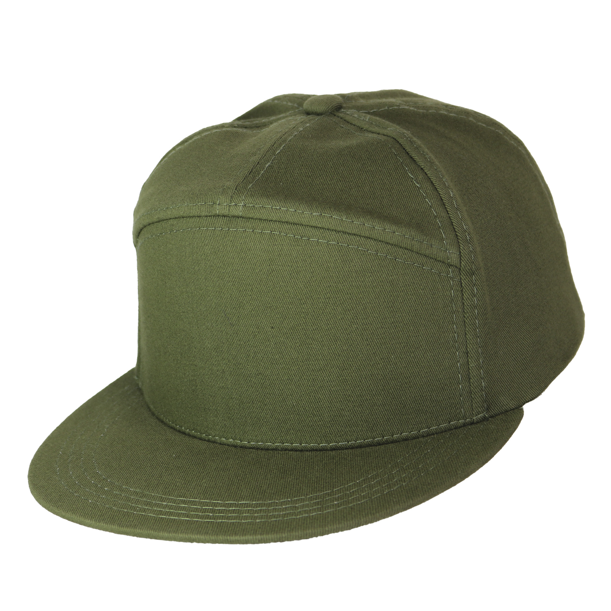Gorra visera plana 7 paneles  verde militar.