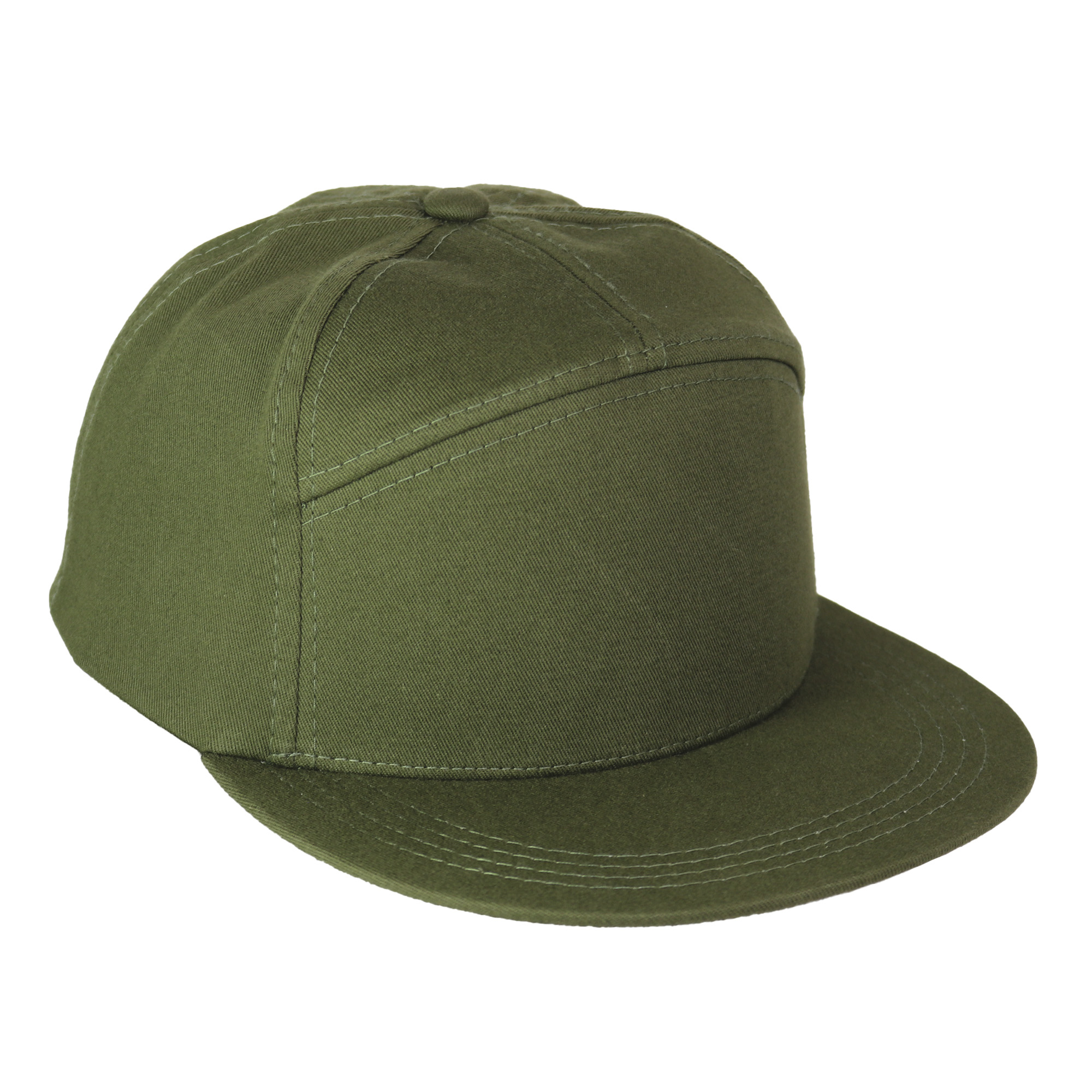 Gorra visera plana 7 paneles  verde militar.