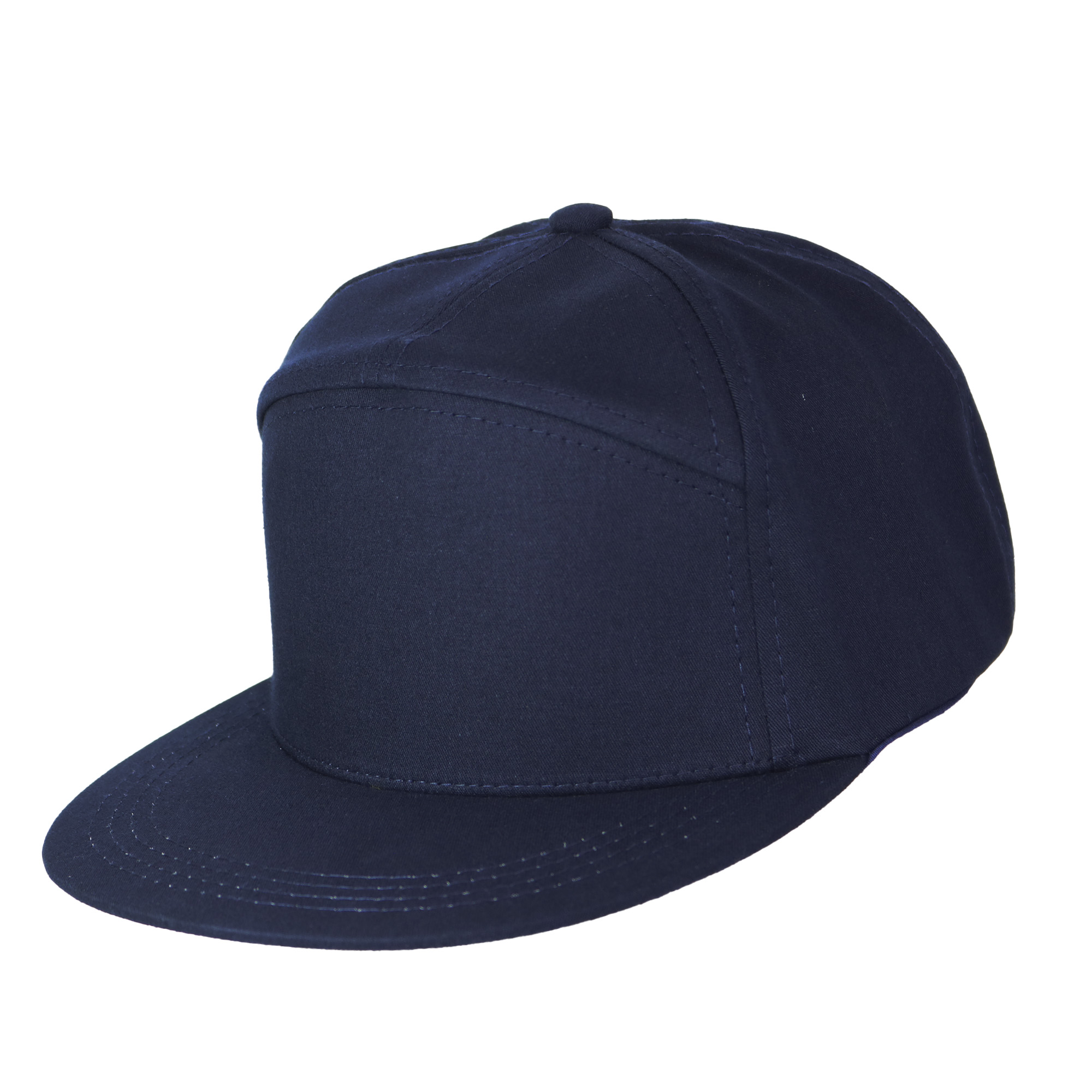 Gorra visera plana 7 paneles azul marino.