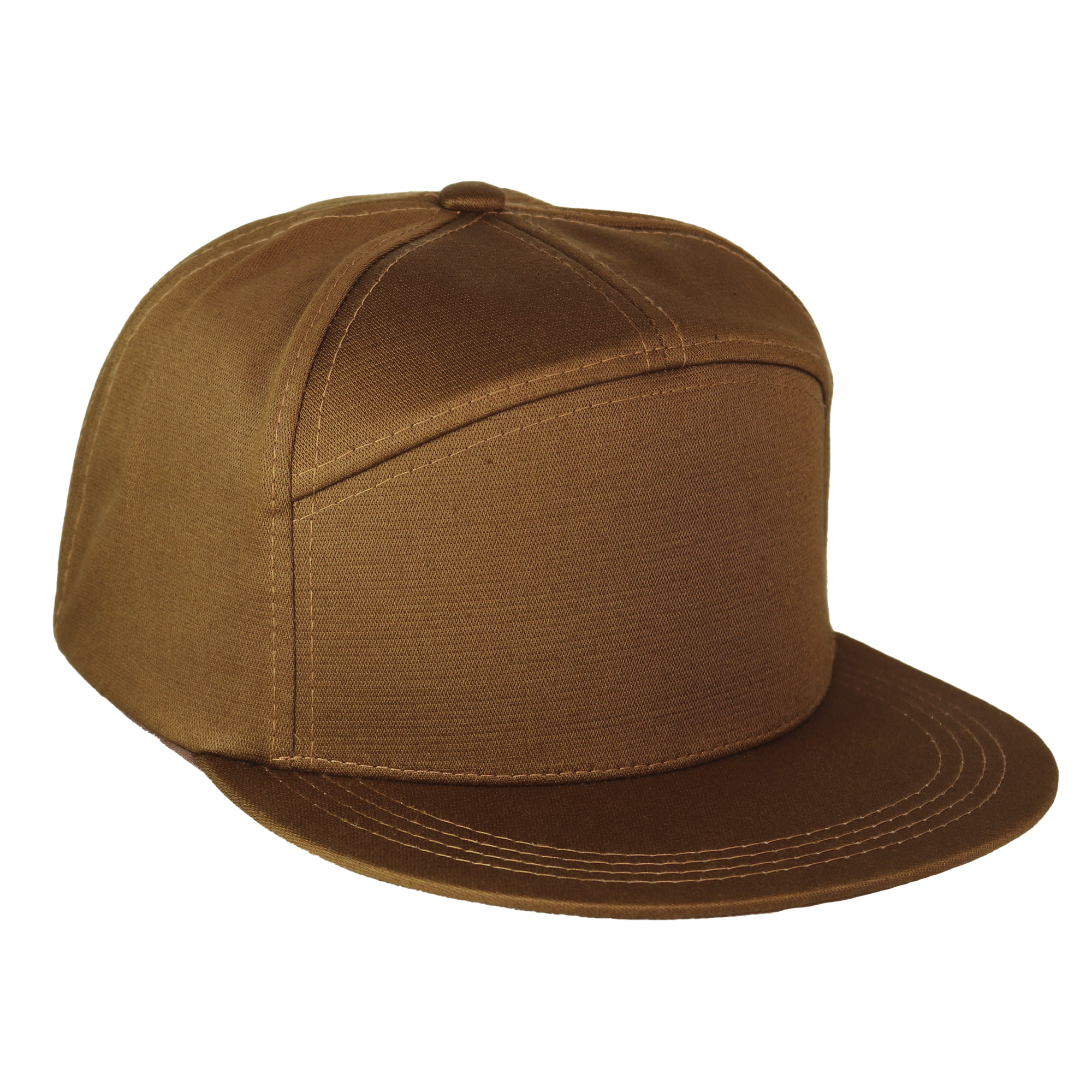 Gorra visera plana 7 paneles marron