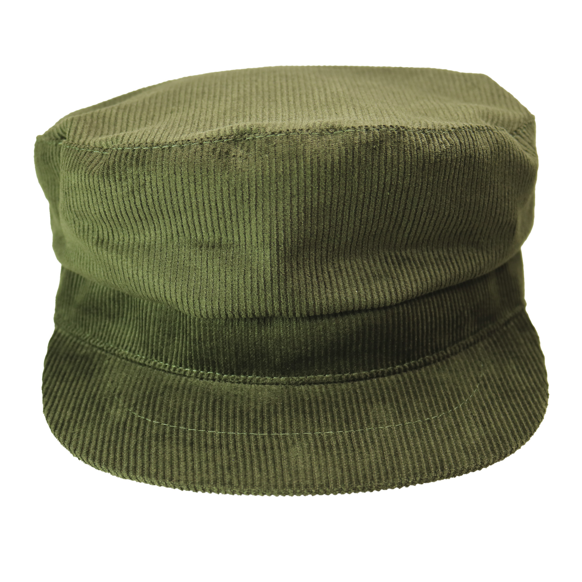 Gorra de corderoy básica forrada verde militar