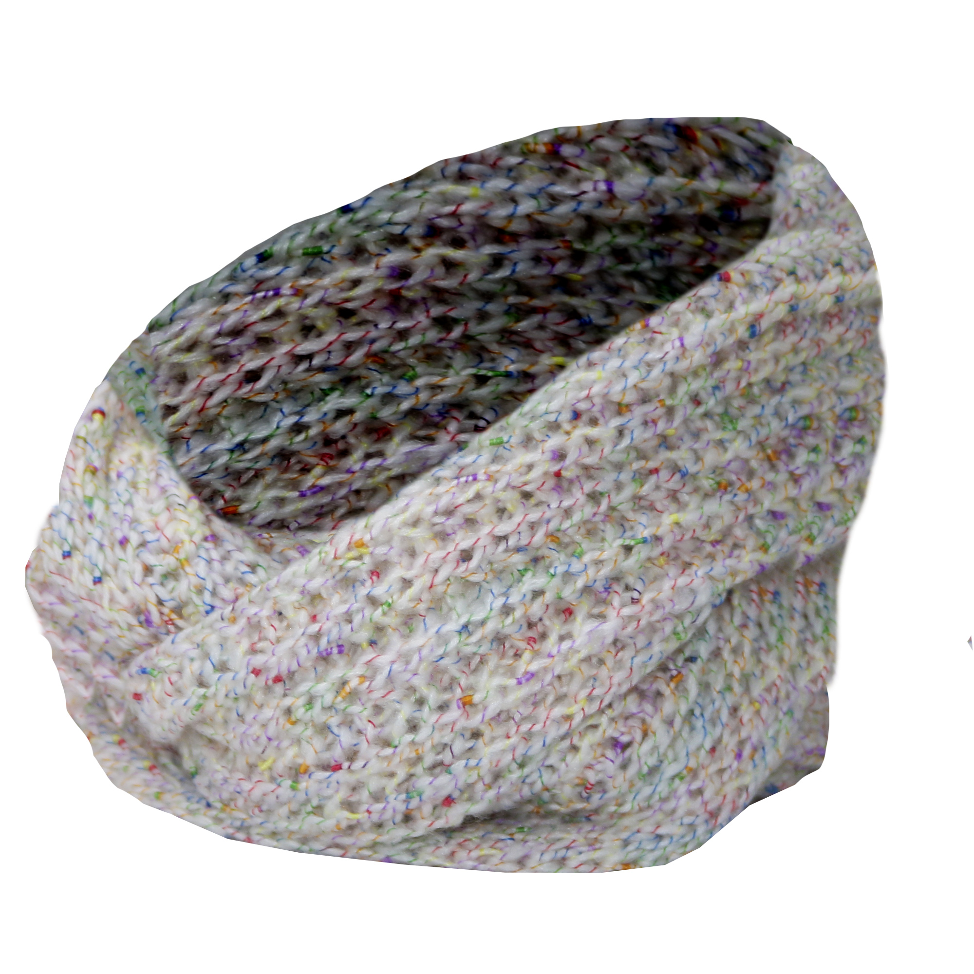 Cuello tejido tubular blanco