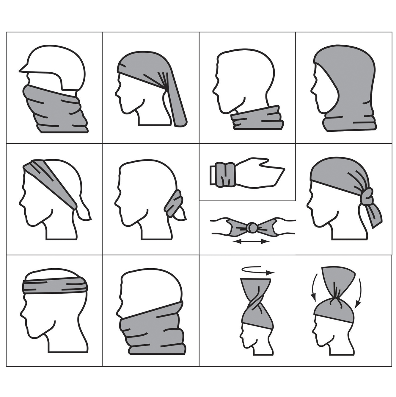 Bandana multiuso lisa unisex 