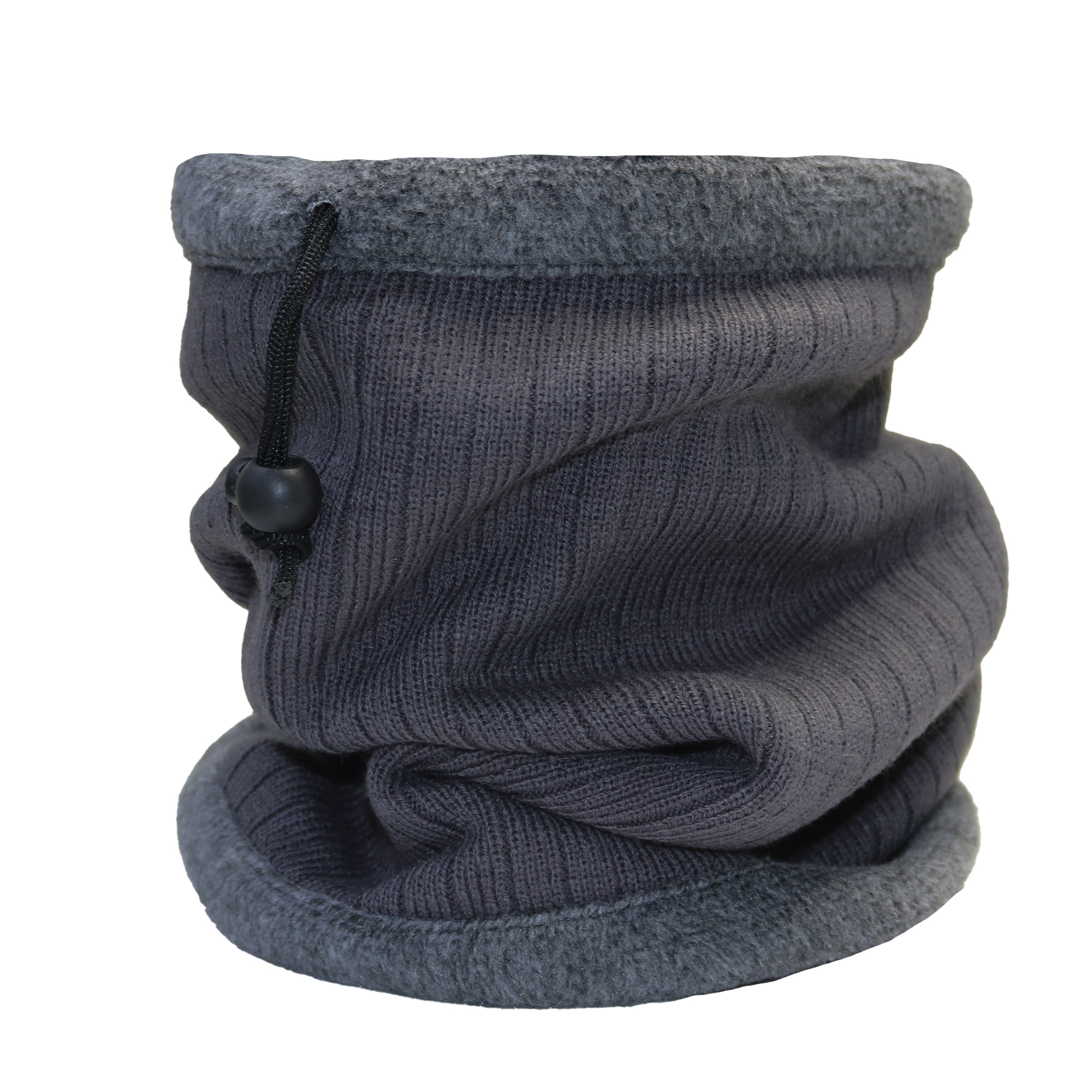 Cuello Tejido con peluche gris