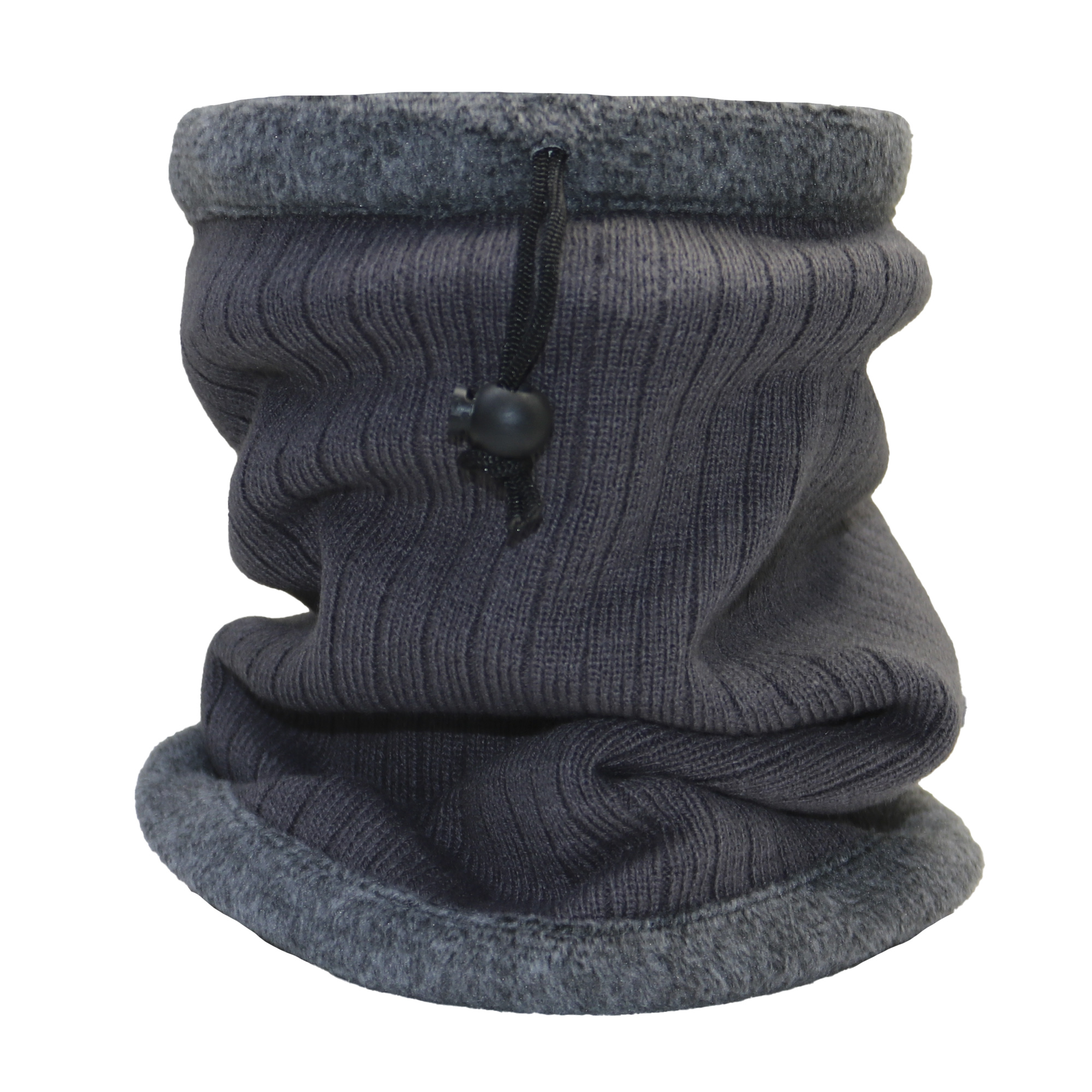 Cuello Tejido con peluche gris