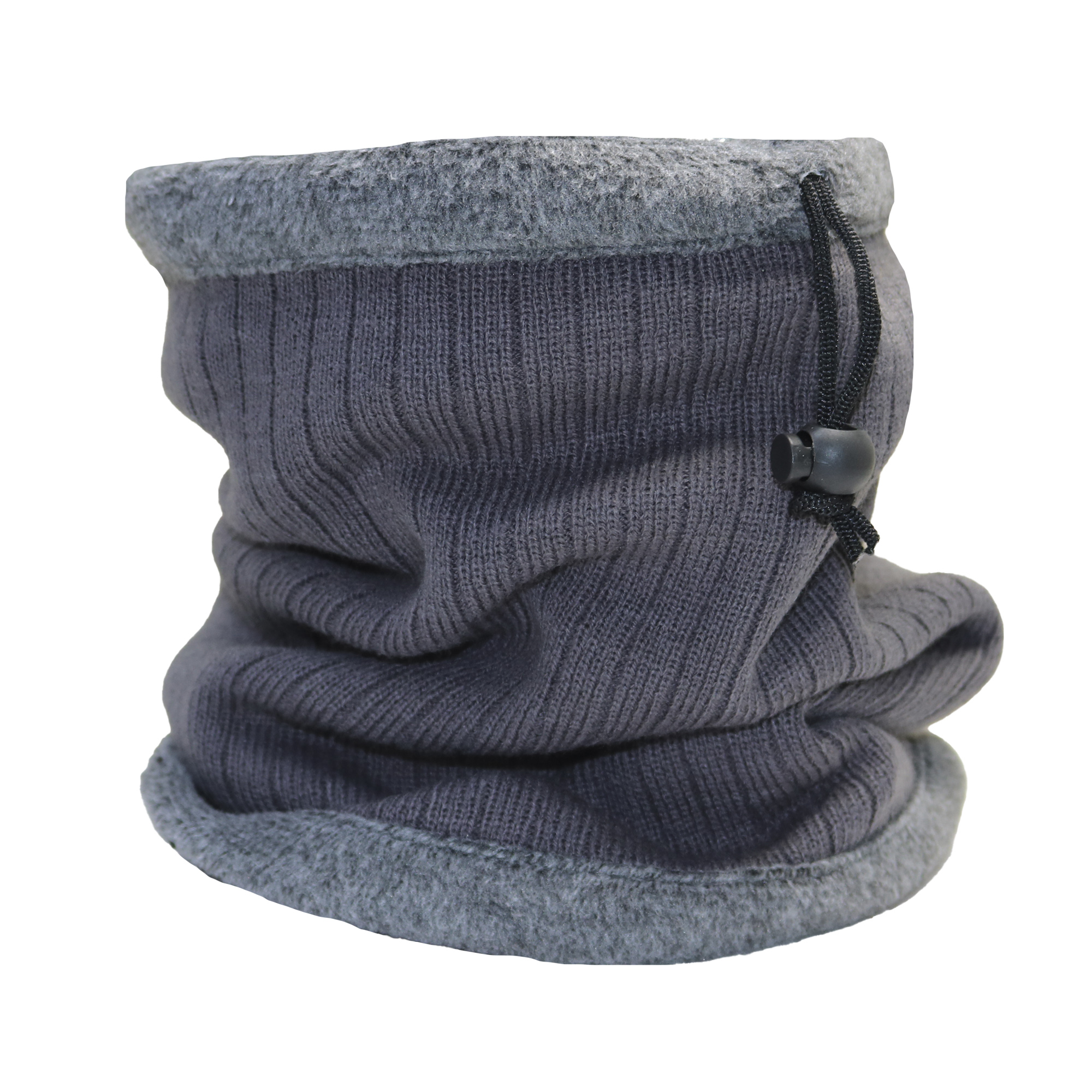 Cuello Tejido con peluche gris