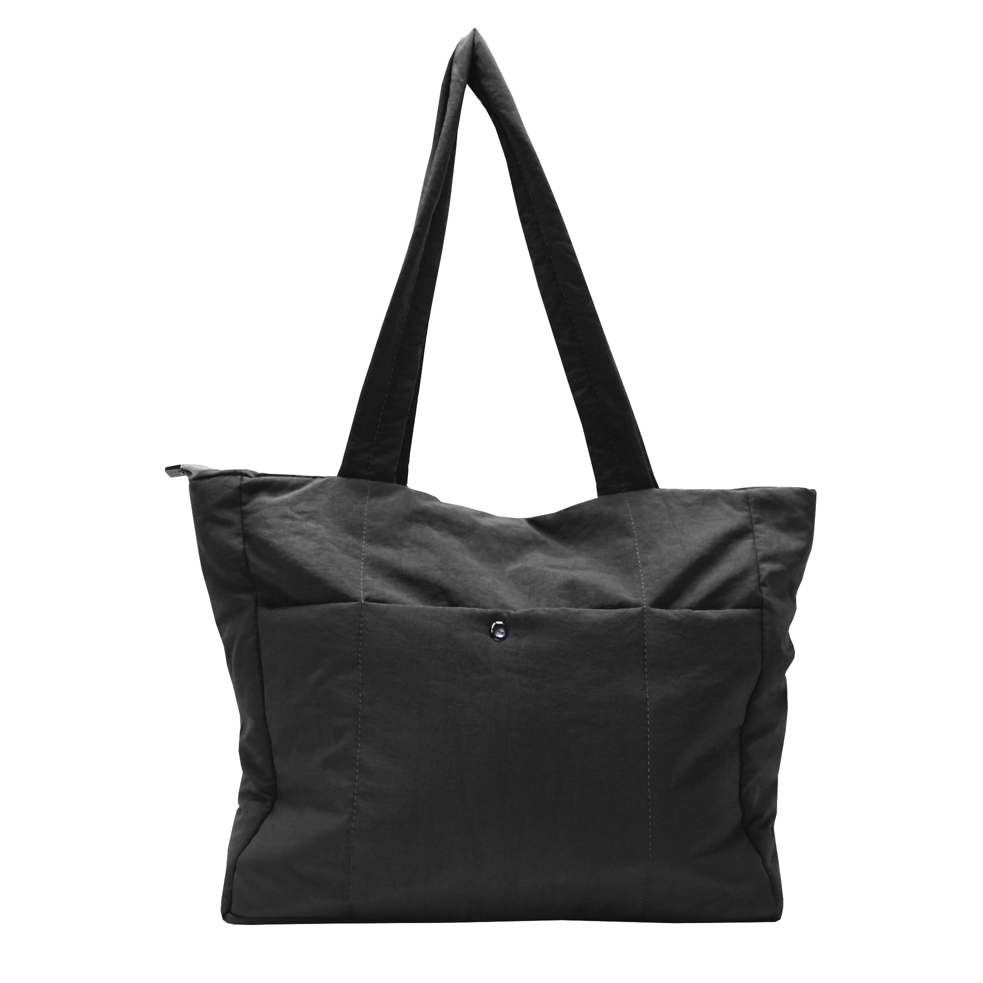Tote bag puffer con boton negro