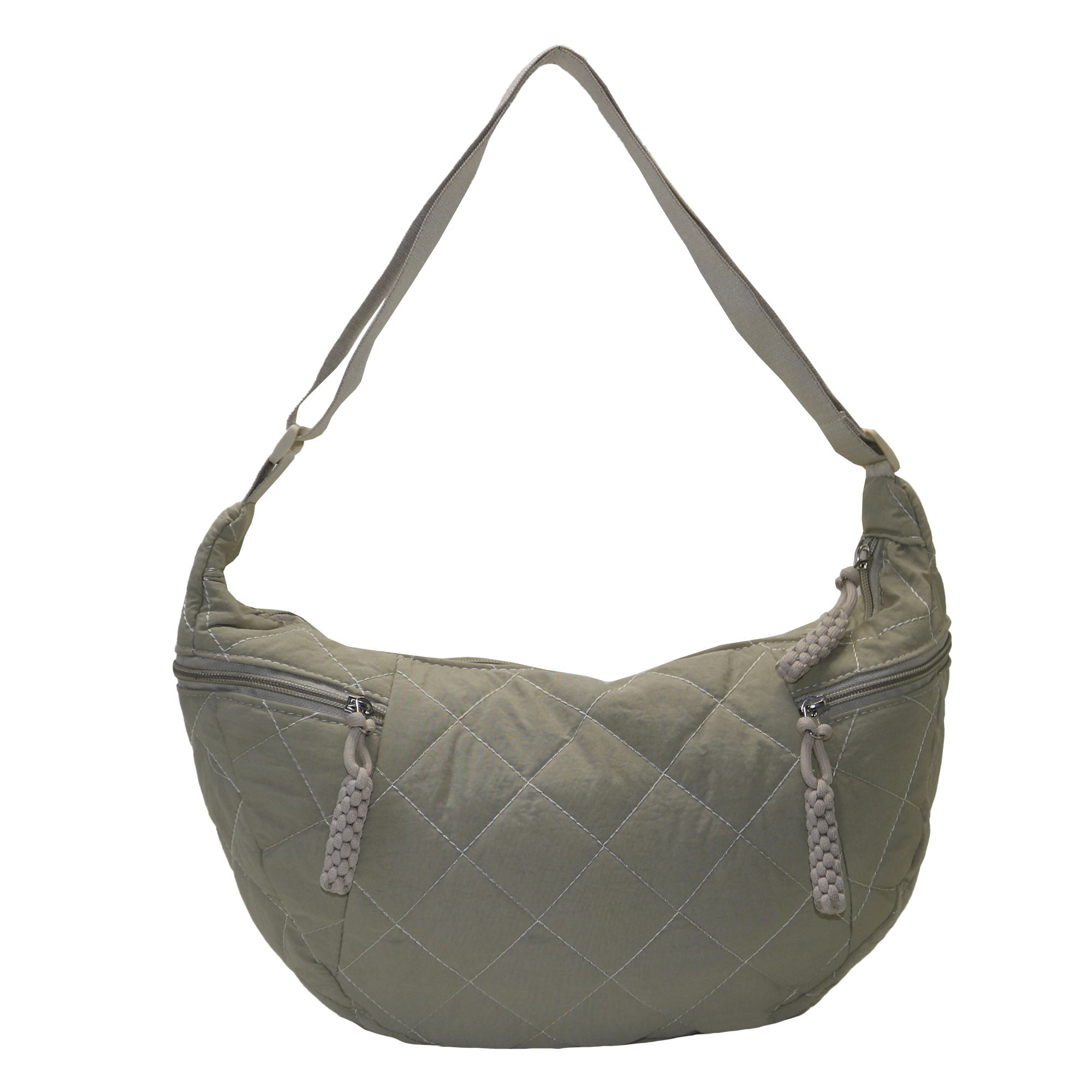 Tote bag puffer con cierres beige