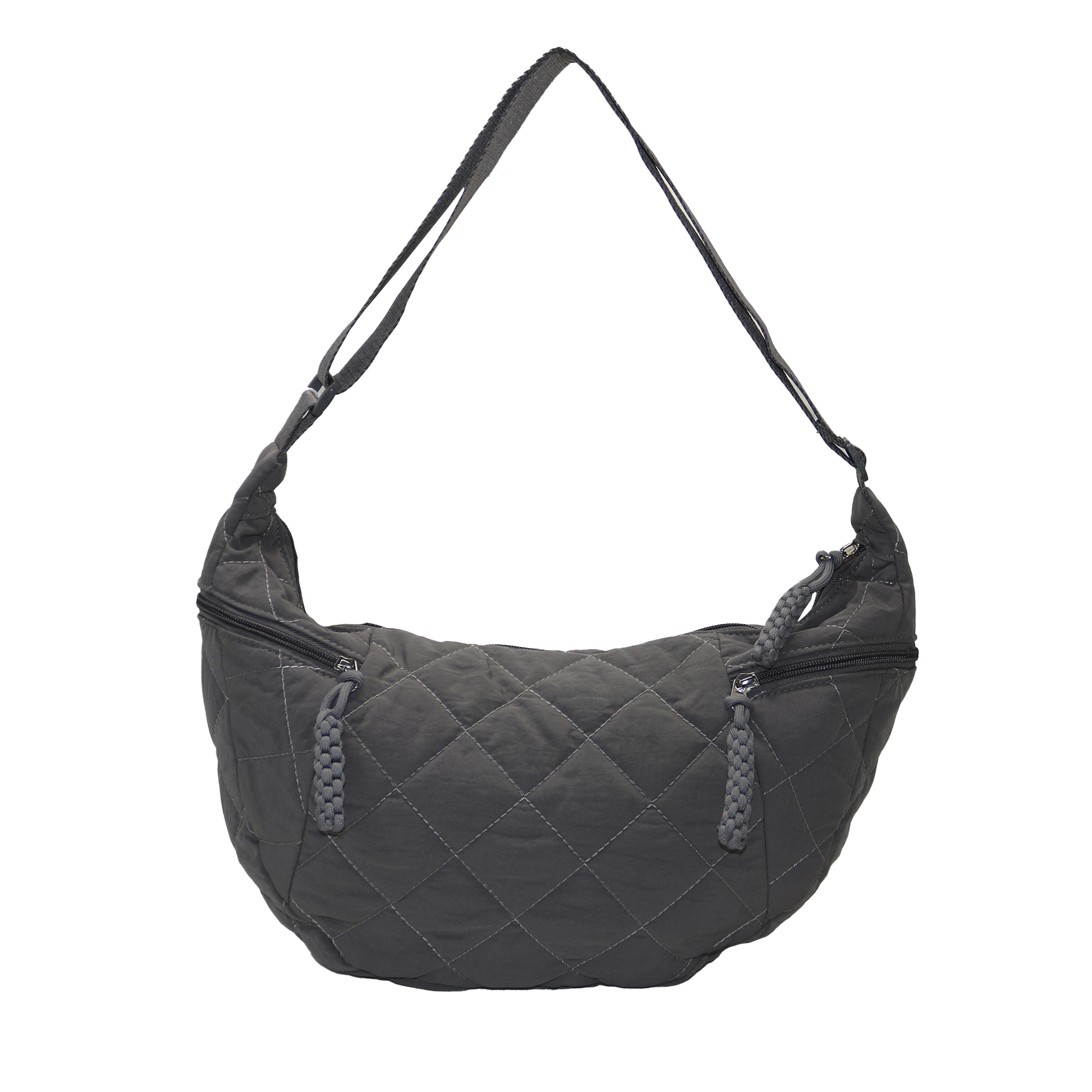 Tote bag puffer con cierres gris