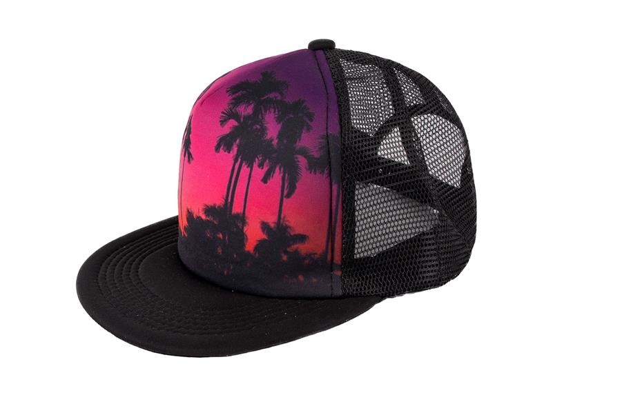 GORRA FRENTE SUBLIMADO PALMERAS VISERA PLANA