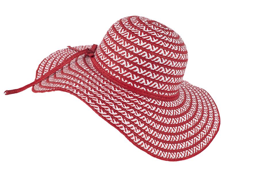 Sombrero capelina de adulto ala ancha con tejido zigzag