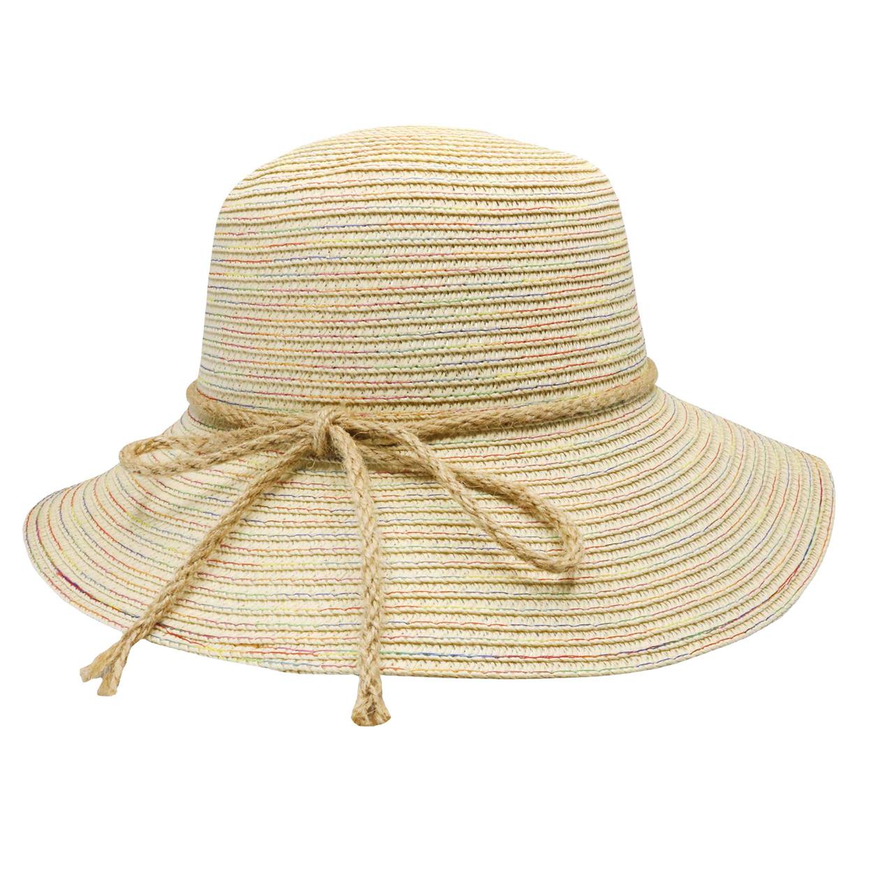 Sombrero capelina de adulto en celulosa multicolor.