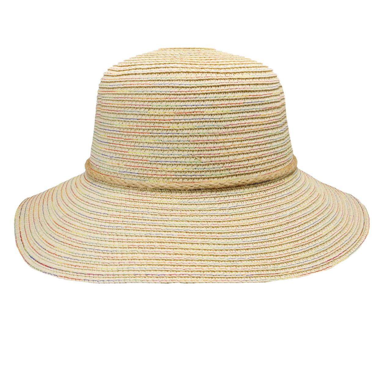 Sombrero capelina de adulto en celulosa multicolor.