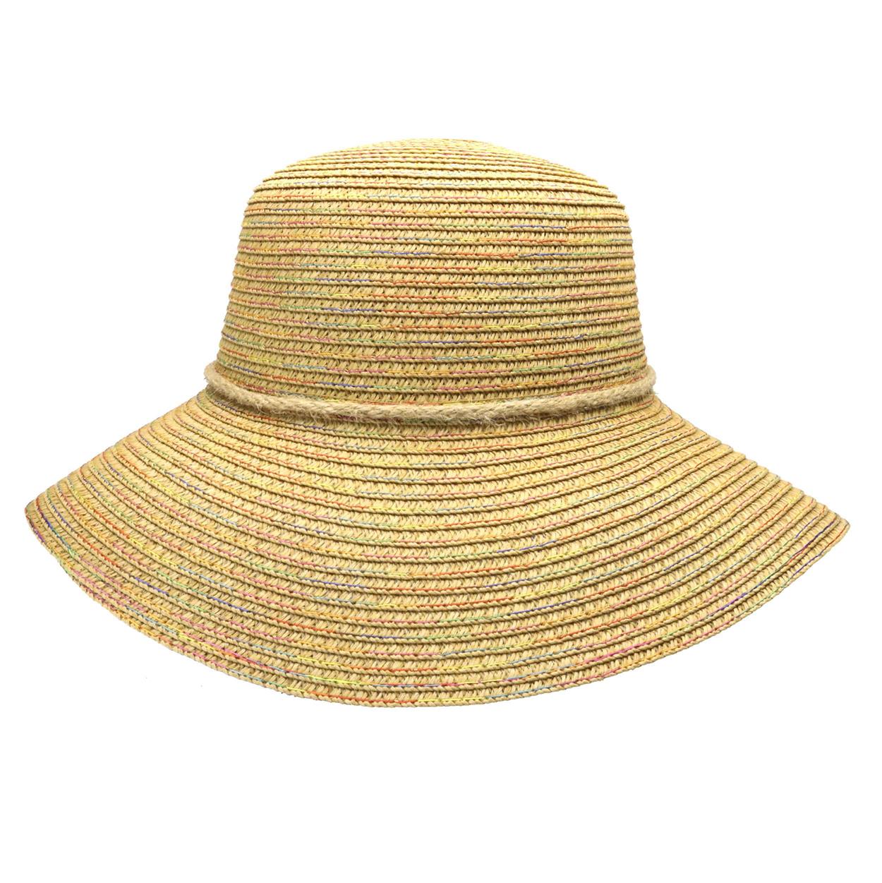 Sombrero capelina de adulto en celulosa multicolor.