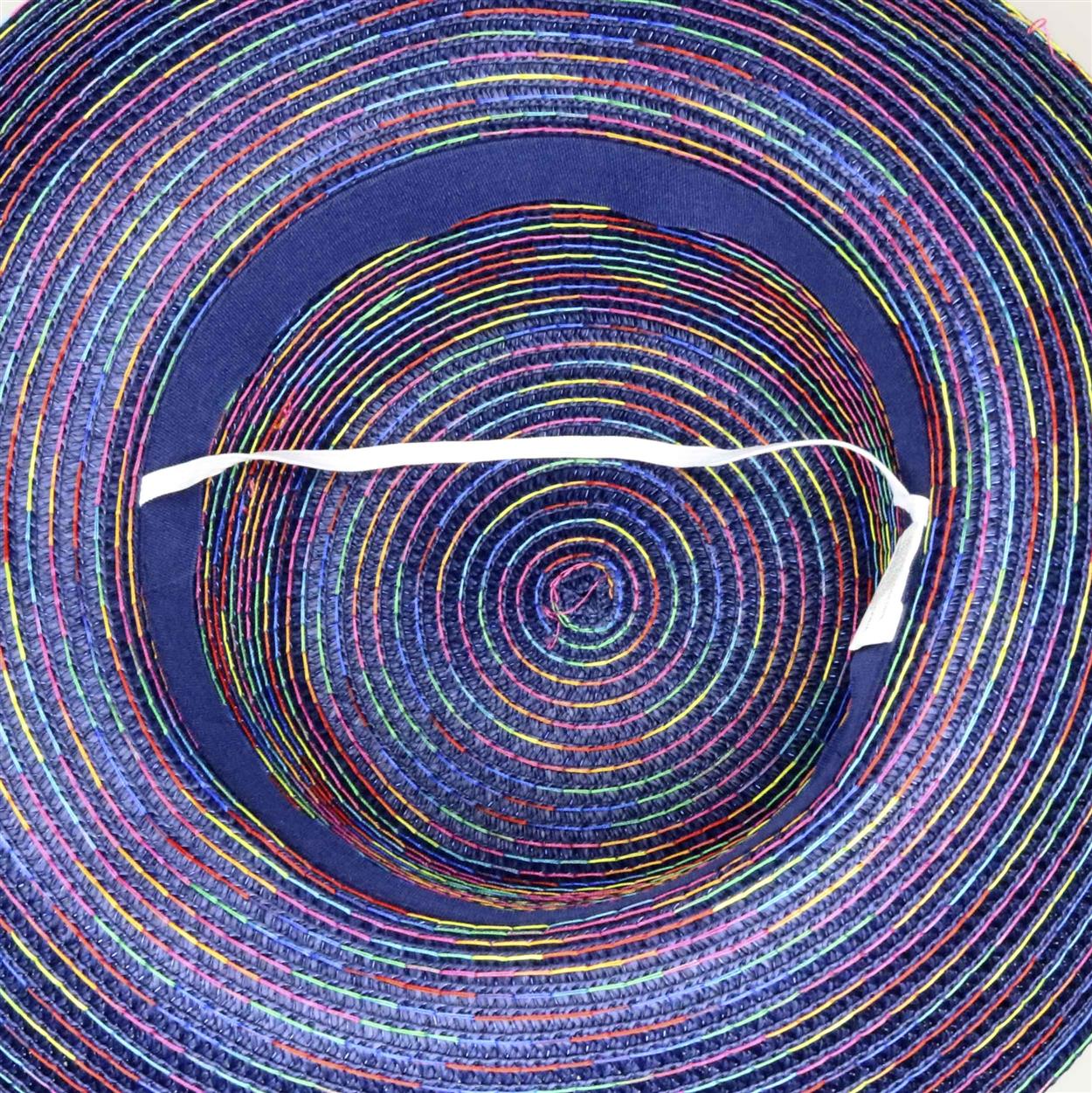 Sombrero capelina de adulto en celulosa multicolor.