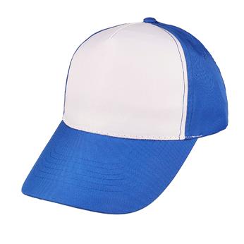 GORRA 5 GAJOS VISERA CURVA CON FRENTE BLANCO