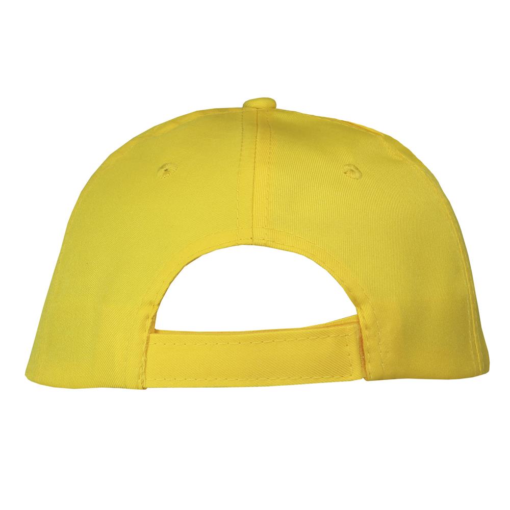 Gorra 5 gajos visera curva amarilla con frente blanco