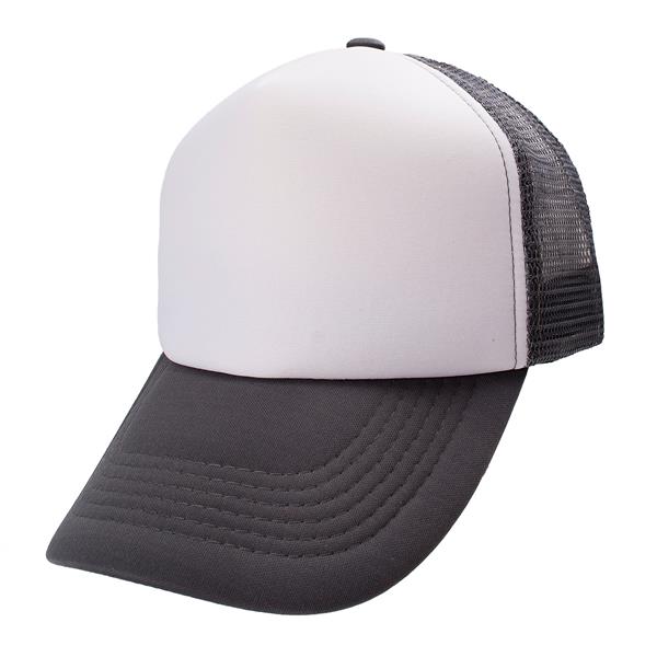 GORRA TRUCKER GRIS OSCURO FRENTE BLANCO