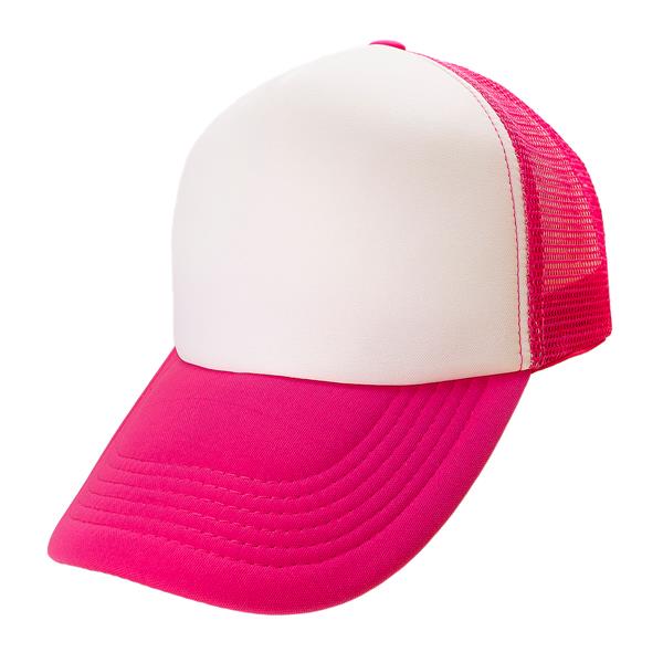 GORRA TRUCKER FUCSIA FRENTE BLANCO