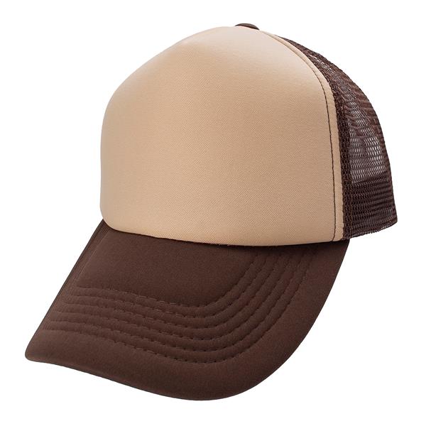 GORRA TRUCKER MARRON FRENTE BEIGE
