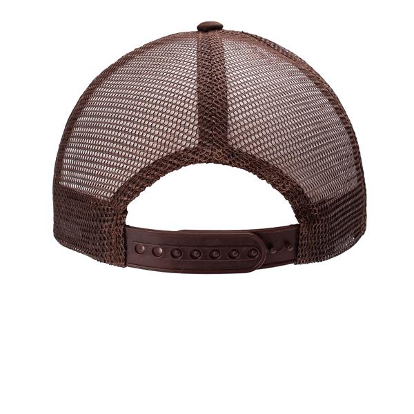 GORRA TRUCKER MARRON FRENTE BEIGE