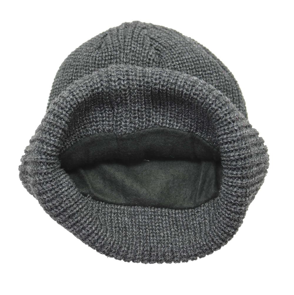 Gorro tejido con puño gris melange