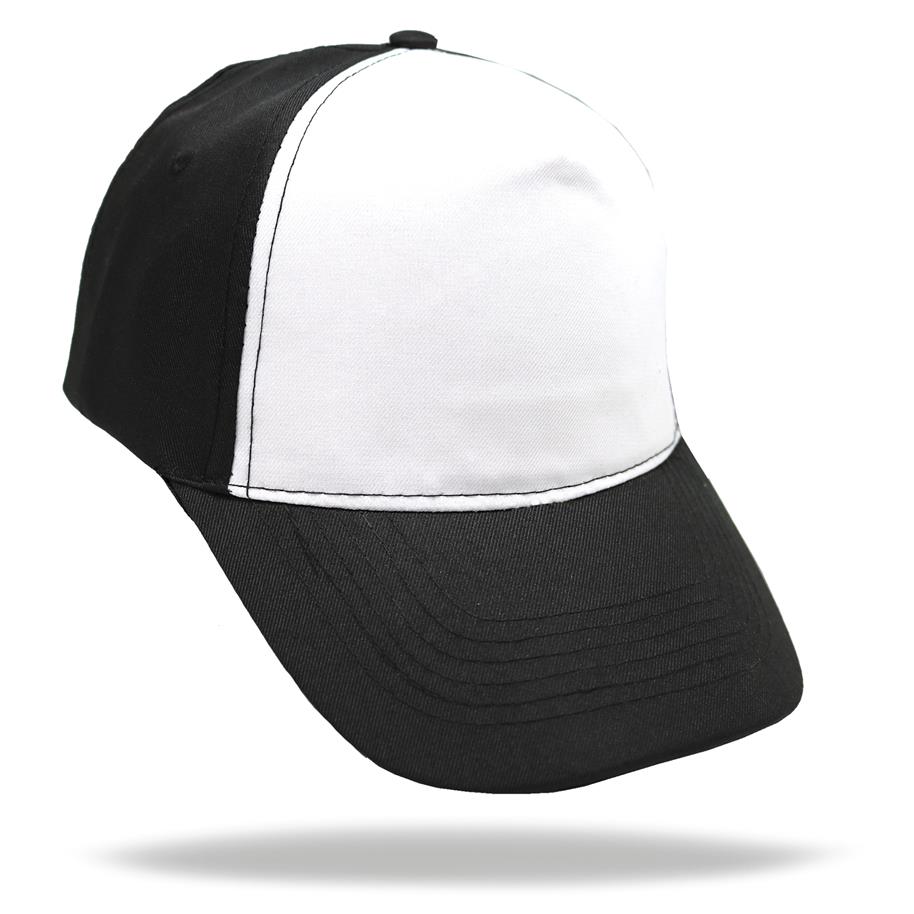 GORRA 5 GAJOS VISERA CURVA CON FRENTE BLANCO