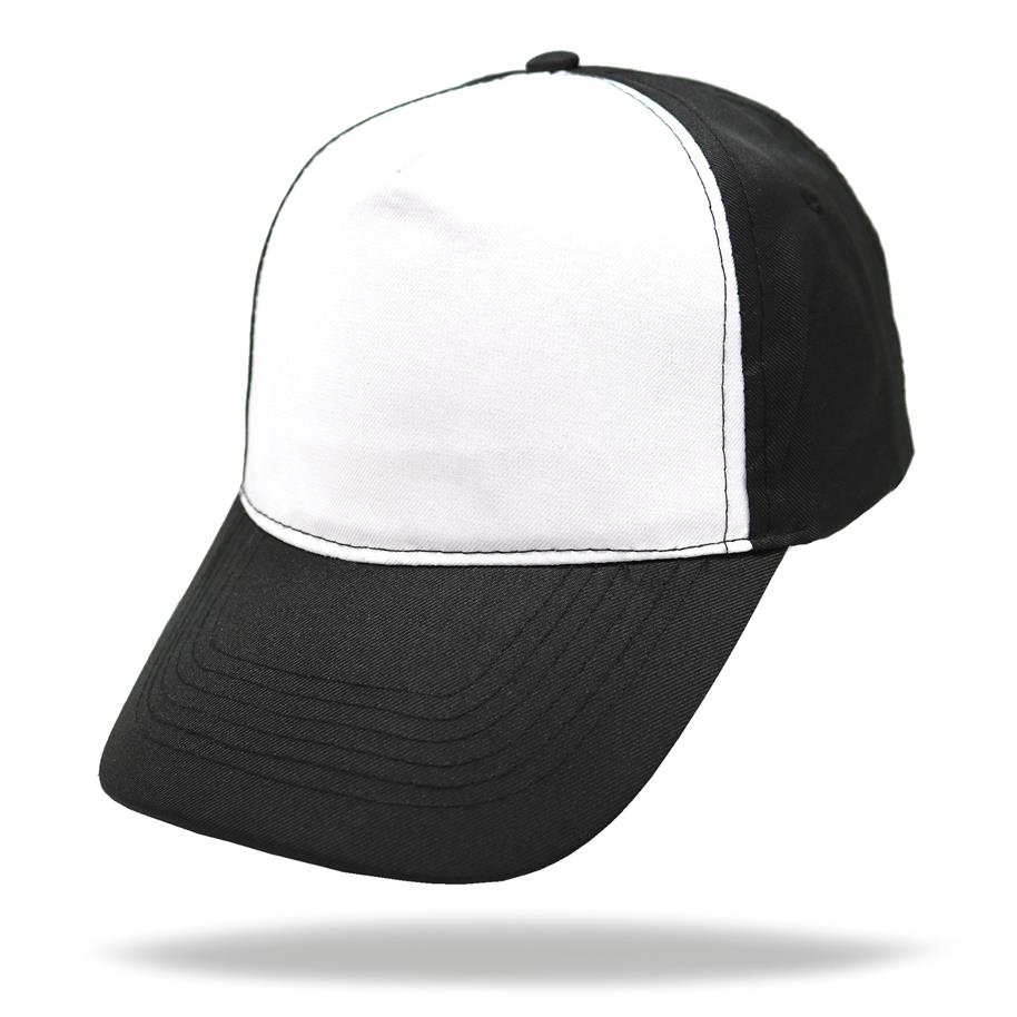 GORRA 5 GAJOS VISERA CURVA CON FRENTE BLANCO