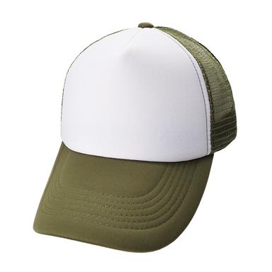 GORRA TRUCKER OLIVA FRENTE BLANCO