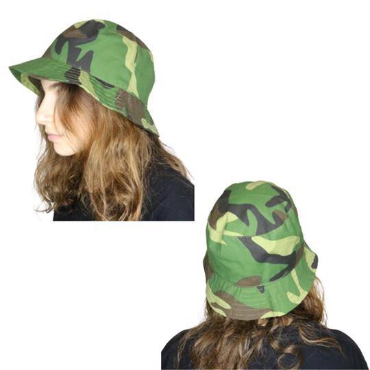Sombrero piluso de adulto verde camuflado