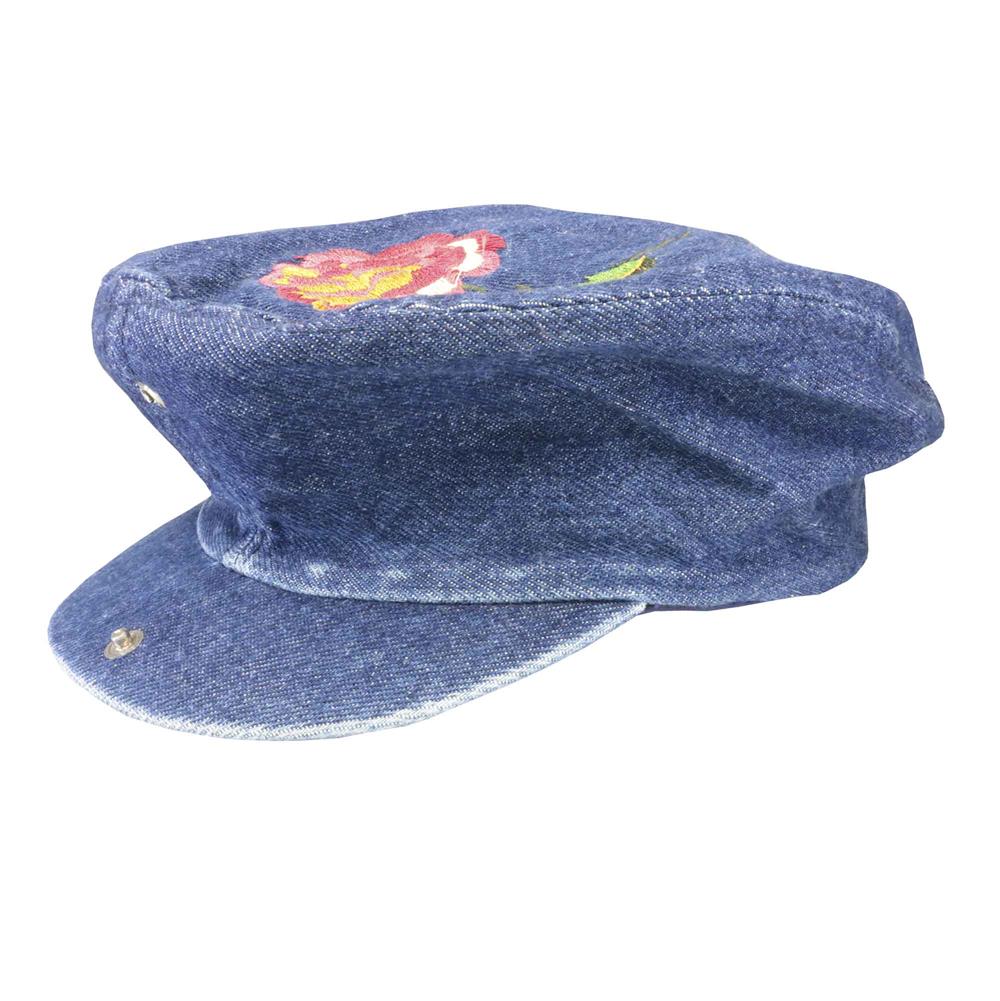 Boina con visera en jean azul