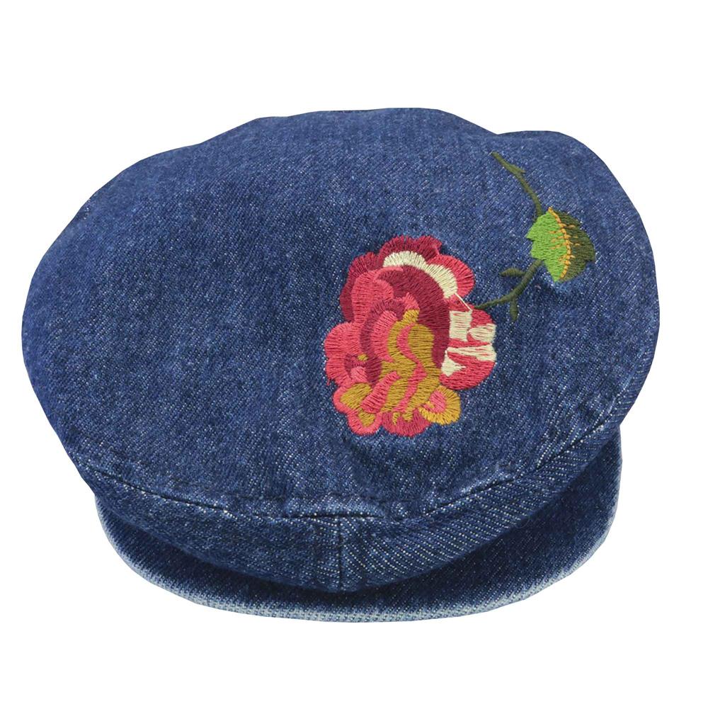 Boina con visera en jean azul