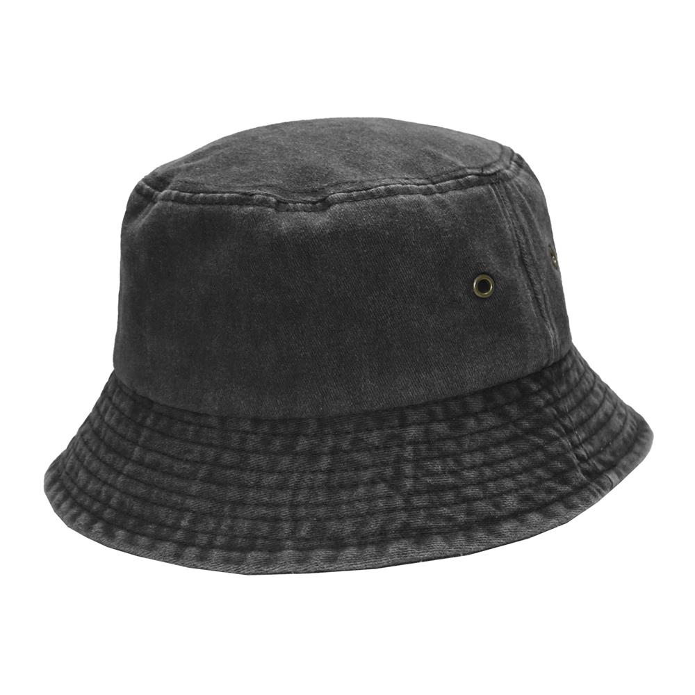 Bucket hat pigmentado prelavado negro