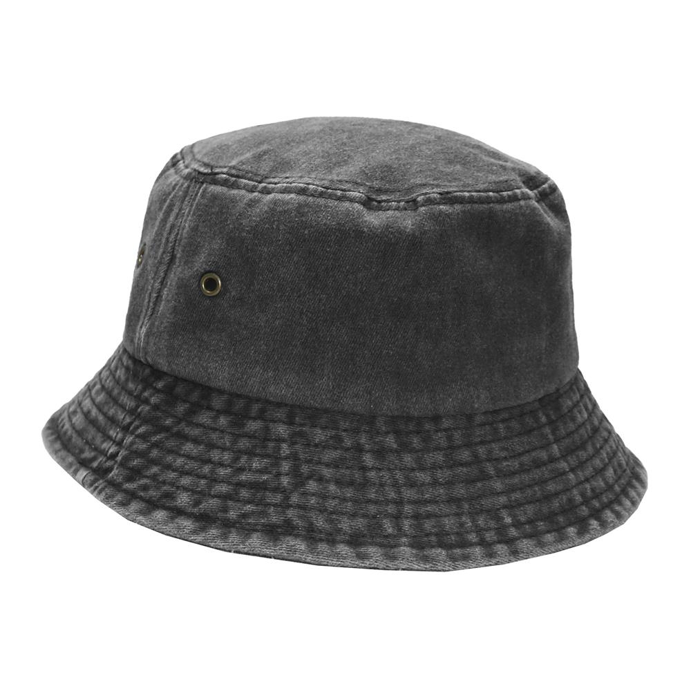 Bucket hat pigmentado prelavado negro