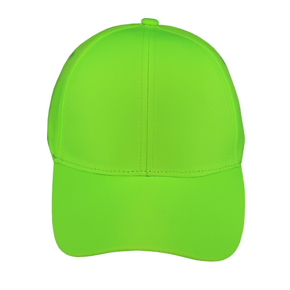 Gorra deportiva para adulto 6 gajos verde fluo