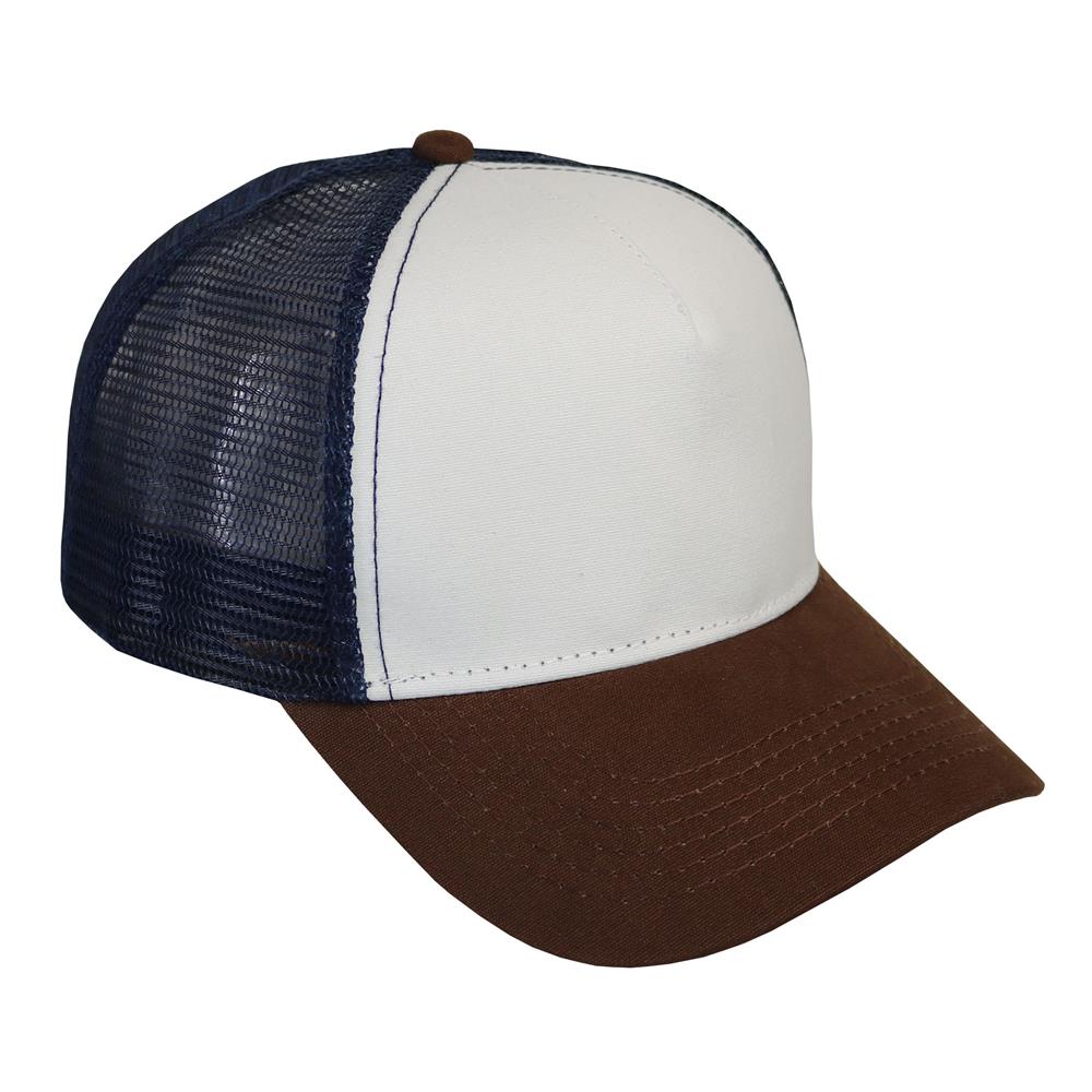 Trucker canva combinado en crudo marino y marron