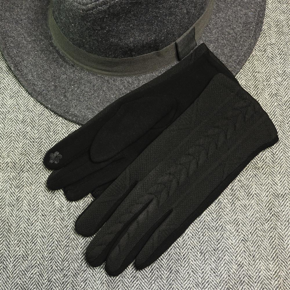 Guantes tejidos trenzas negro