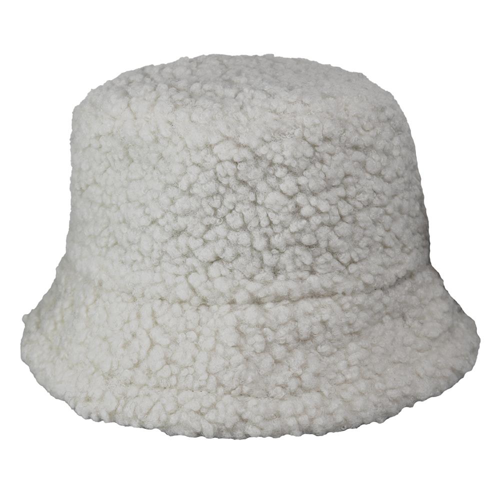 Sombrero piluso en corderito blanco de adulto.