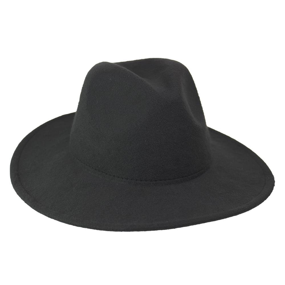 Sombrero de fieltro negro para adulto.
