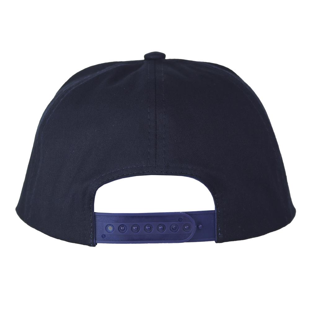 Gorra visera plana 7 paneles azul marino.