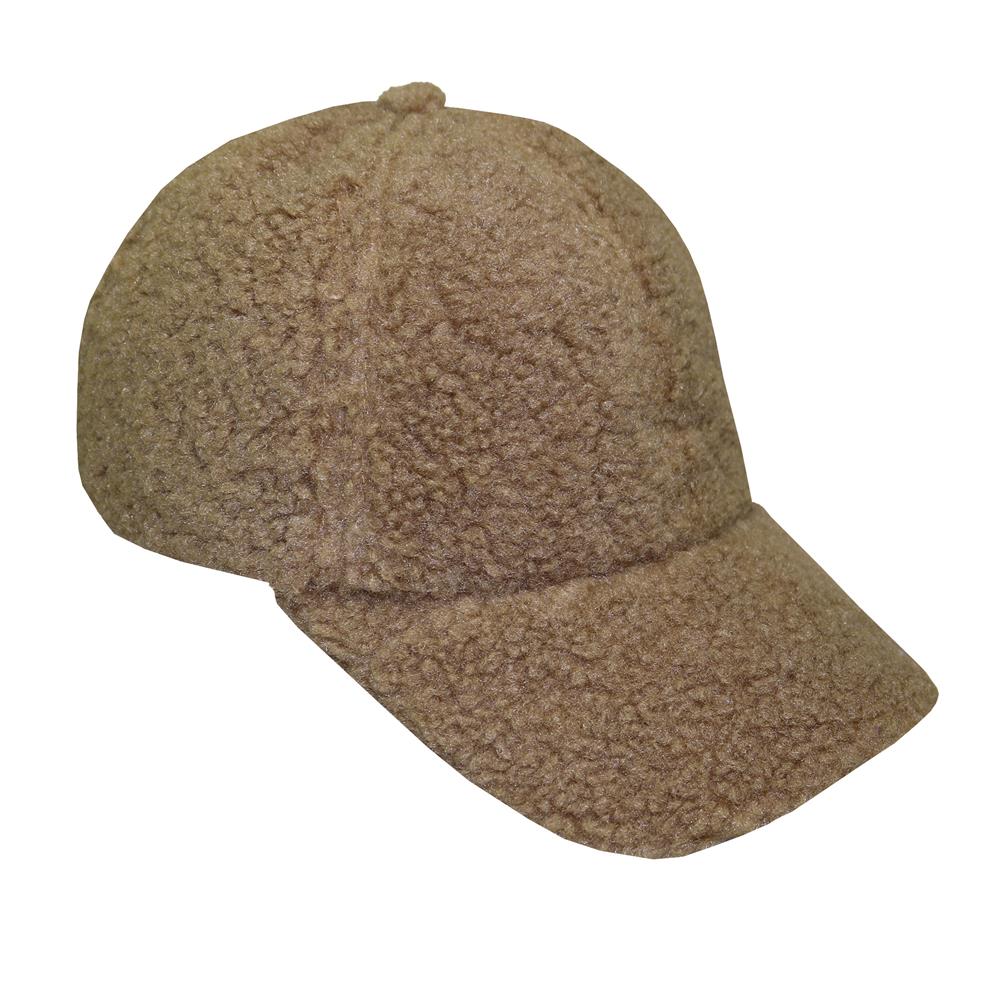 Gorra 6 gajos de corderito beige