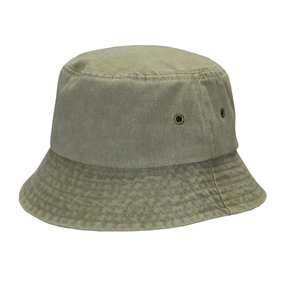Bucket hat pigmentado prelavado caqui